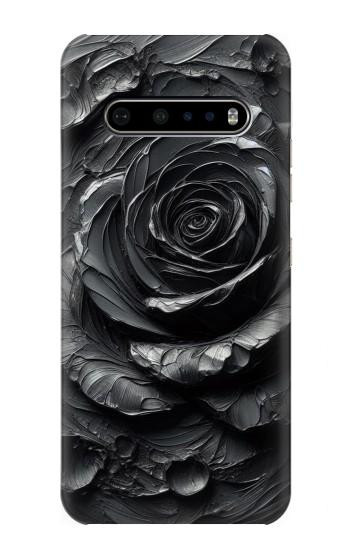 S3969 Black Rose Hard Brush Stroke Case For LG V60 ThinQ 5G