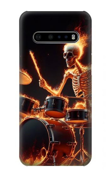S3985 Fire Skull Drummer Case For LG V60 ThinQ 5G
