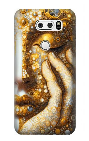 S4026 Women Crying Golden Tear Case For LG V30, LG V30 Plus, LG V30S ThinQ, LG V35, LG V35 ThinQ