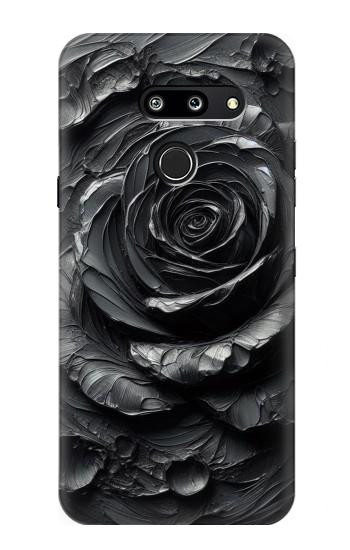 S3969 Black Rose Hard Brush Stroke Case For LG G8 ThinQ