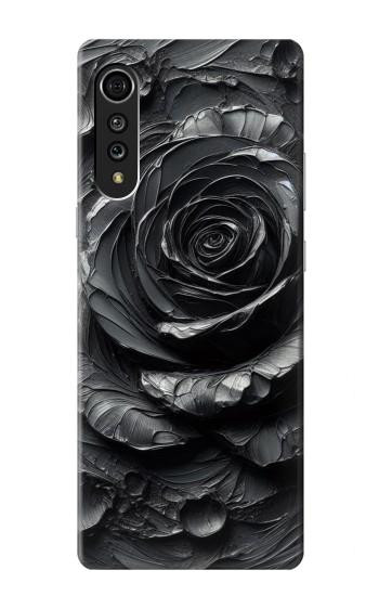 S3969 Black Rose Hard Brush Stroke Case For LG Velvet