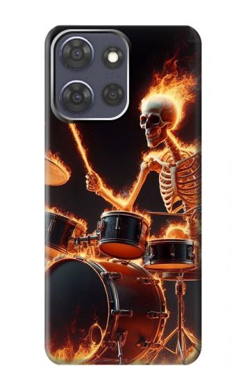 S3985 Fire Skull Drummer Case For Motorola Moto G Power (2025,2026)
