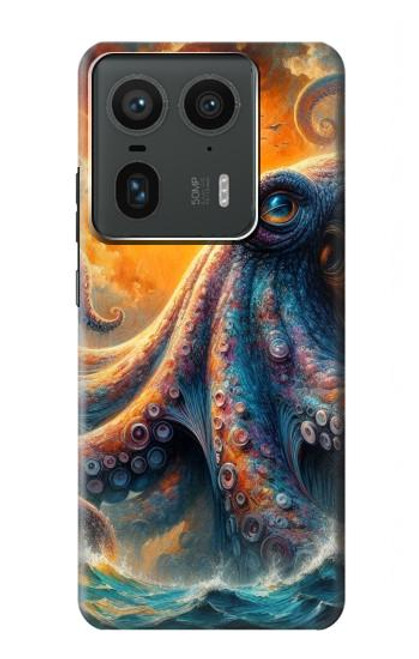 S4003 Oil Color Painting Giant Octopus Case For Motorola Edge 50 Ultra