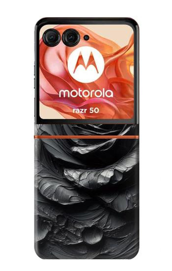 S3969 Black Rose Hard Brush Stroke Case For Motorola razr 2024, Motorola Razr 70,60,50, Razr (2026, 2025, 2024)
