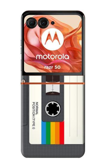 S4023 Vintage Rainbow Compact Cassette Case For Motorola razr 2024, Motorola Razr 70,60,50, Razr (2026, 2025, 2024)