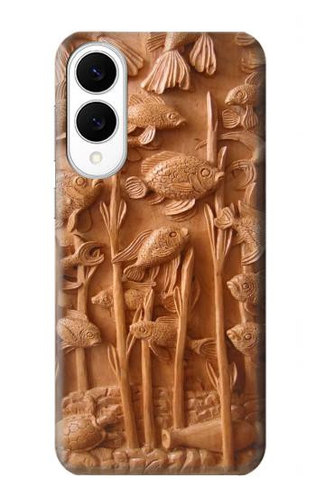 S1307 Fish Wood Carving Graphic Printed Case For Samsung Galaxy S25 Edge