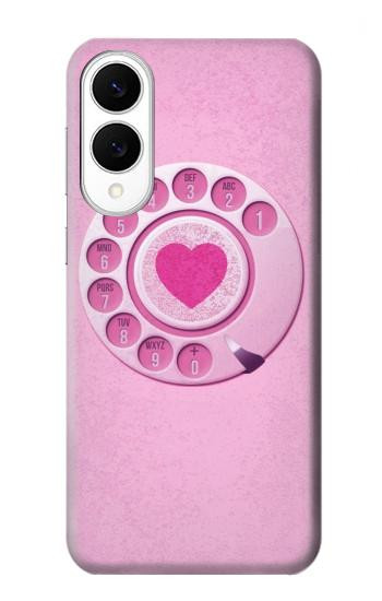 S2847 Pink Retro Rotary Phone Case For Samsung Galaxy S25 Edge