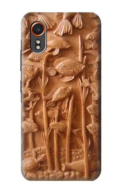 S1307 Fish Wood Carving Graphic Printed Case For Samsung Galaxy XCover7