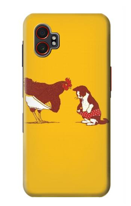 S1093 Rooster and Cat Joke Case For Samsung Galaxy XCover7 Pro