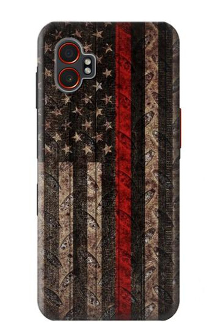 S3804 Fire Fighter Metal Red Line Flag Graphic Case For Samsung Galaxy XCover7 Pro