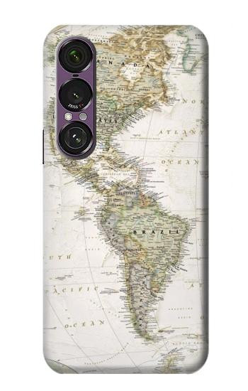 S0604 World Map Case For Sony Xperia 1 VII