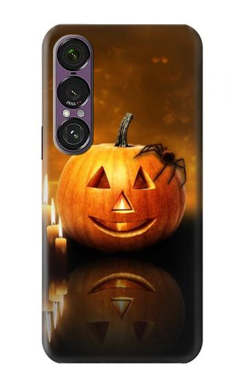 S1083 Pumpkin Spider Candles Halloween Case For Sony Xperia 1 VII