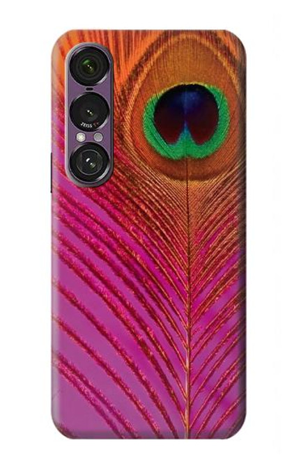 S3201 Pink Peacock Feather Case For Sony Xperia 1 VII
