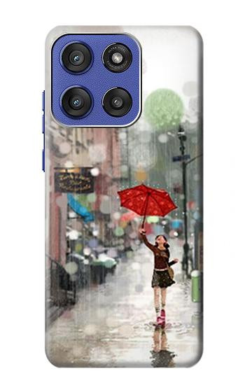 S0108 Girl in The Rain Case For Motorola Moto G Stylus 5G (2025,2026), Edge 60 Stylus