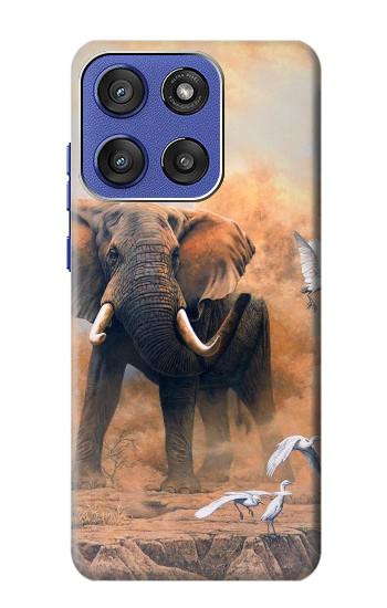 S1292 Dusty Elephant Egrets Case For Motorola Moto G Stylus 5G (2025), Edge 60 Stylus