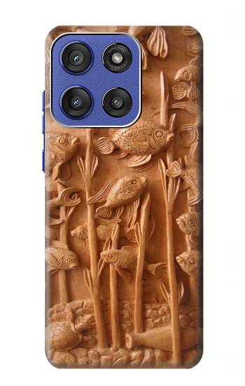 S1307 Fish Wood Carving Graphic Printed Case For Motorola Moto G Stylus 5G (2025), Edge 60 Stylus