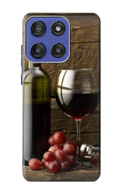 S1316 Grapes Bottle and Glass of Red Wine Case For Motorola Moto G Stylus 5G (2025), Edge 60 Stylus