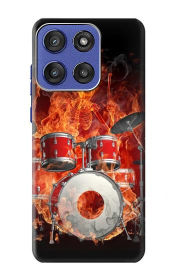S1431 Skull Drum Fire Rock Case For Motorola Moto G Stylus 5G (2025), Edge 60 Stylus