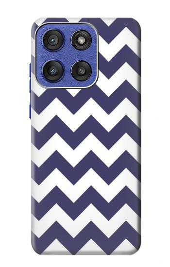 S2345 Navy Blue Shavron Zig Zag Pattern Case For Motorola Moto G Stylus 5G (2025), Edge 60 Stylus