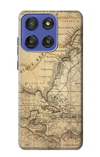 S2506 Exploration North America Map Case For Motorola Moto G Stylus 5G (2025,2026), Edge 60 Stylus