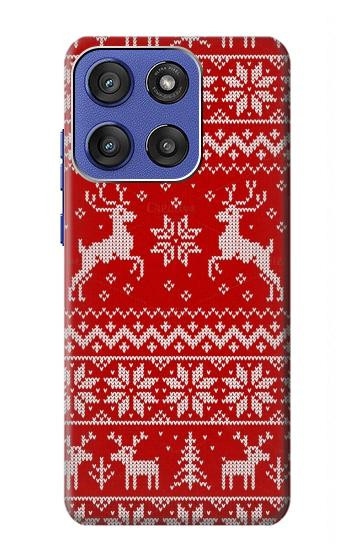 S2835 Christmas Reindeer Knitted Pattern Case For Motorola Moto G Stylus 5G (2025,2026), Edge 60 Stylus