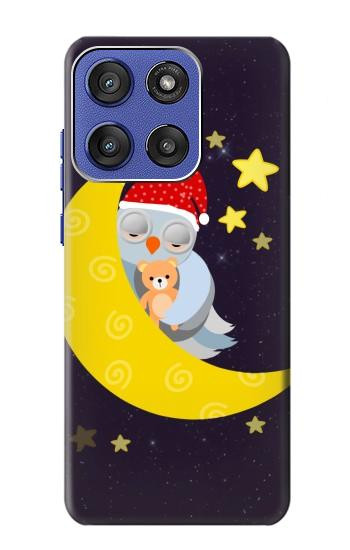 S2849 Cute Sleepy Owl Moon Night Case For Motorola Moto G Stylus 5G (2025), Edge 60 Stylus
