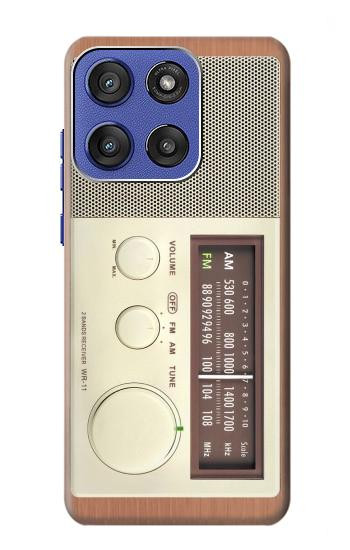 S3165 FM AM Wooden Receiver Graphic Case For Motorola Moto G Stylus 5G (2025,2026), Edge 60 Stylus
