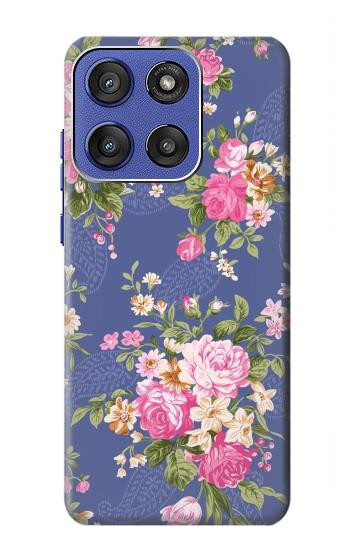S3265 Vintage Flower Pattern Case For Motorola Moto G Stylus 5G (2025,2026), Edge 60 Stylus