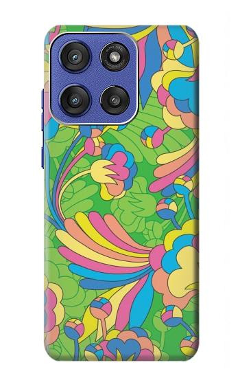S3273 Flower Line Art Pattern Case For Motorola Moto G Stylus 5G (2025,2026), Edge 60 Stylus