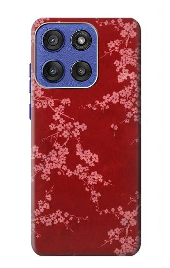 S3817 Red Floral Cherry blossom Pattern Case For Motorola Moto G Stylus 5G (2025,2026), Edge 60 Stylus