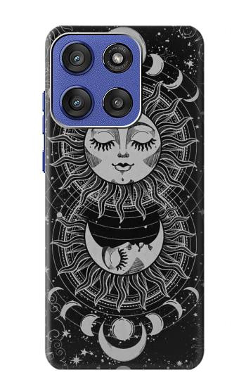 S3854 Mystical Sun Face Crescent Moon Case For Motorola Moto G Stylus 5G (2025,2026), Edge 60 Stylus