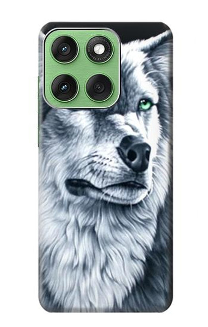 S0123 Grim White Wolf Case For Motorola Edge 60
