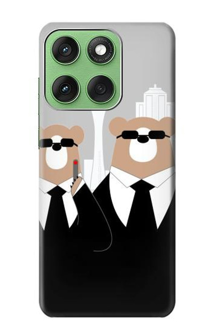 S3557 Bear in Black Suit Case For Motorola Edge 60