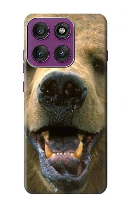 S0840 Grizzly Bear Face Case For Motorola Edge 60 Pro