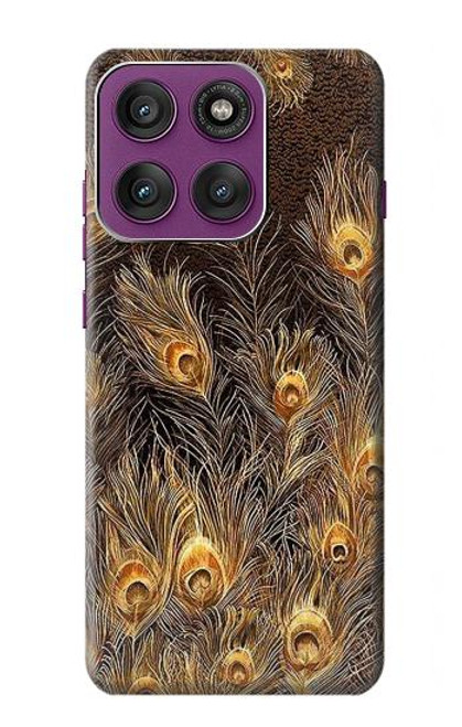S3691 Gold Peacock Feather Case For Motorola Edge 60 Pro