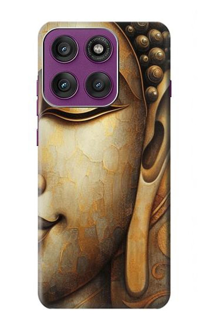 S4022 Vintage Buddha Face Golden Style Case For Motorola Edge 60 Pro