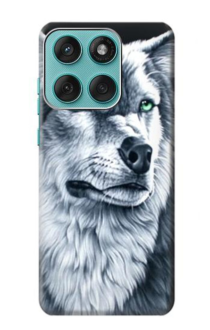 S0123 Grim White Wolf Case For Motorola Edge 60 Fusion