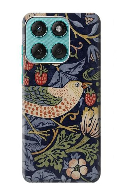 S3791 William Morris Strawberry Thief Fabric Case For Motorola Edge 60 Fusion