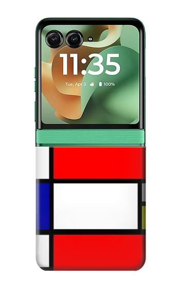 S0157 Composition Red Blue Yellow Case For Motorola Razr 70+,60+, Razr+ (2026, 2025, 2024)