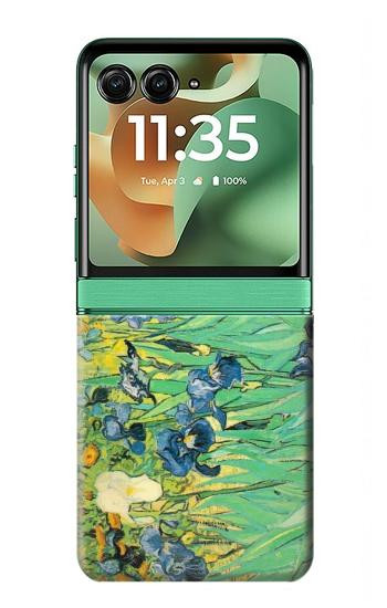 S0210 Van Gogh Irises Case For Motorola Razr 70+,60+, Razr+ (2026, 2025, 2024)