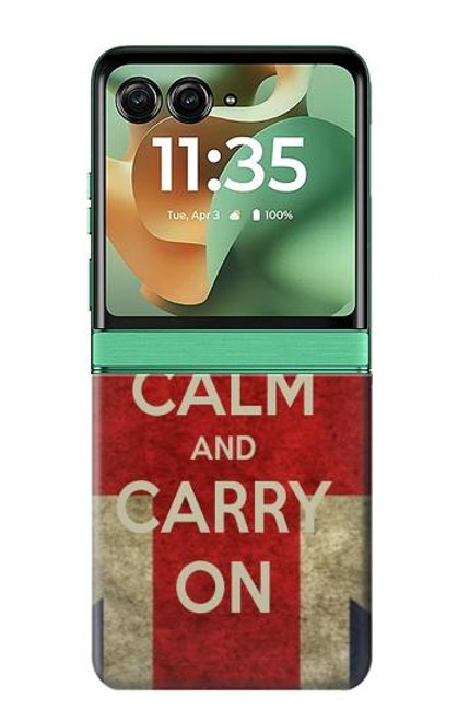 S0674 Keep Calm and Carry On Case For Motorola Razr 60, Razr 2025