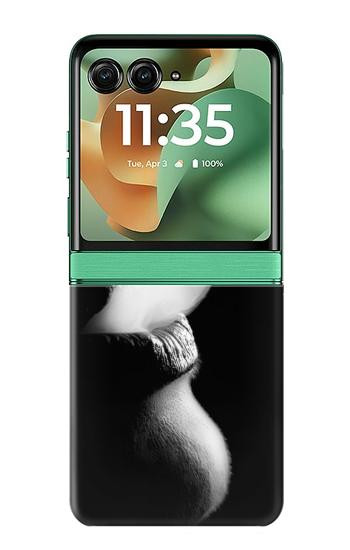 S0917 Sexy Lip Girl Smoking Case For Motorola Razr 70+,60+, Razr+ (2026, 2025, 2024)