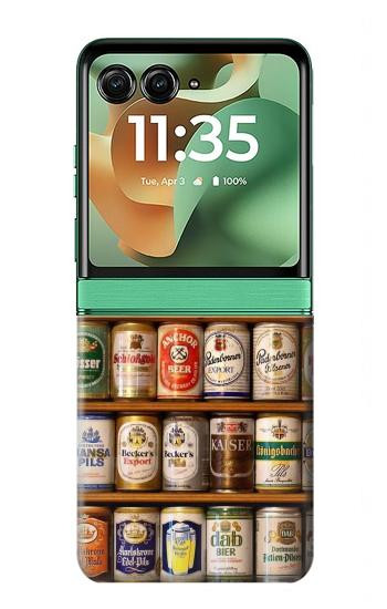 S0983 Beer Cans Collection Case For Motorola Razr 70+,60+, Razr+ (2026, 2025, 2024)