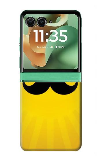 S1145 Yellow Mustache Sun Case For Motorola Razr 70+,60+, Razr+ (2026, 2025, 2024)
