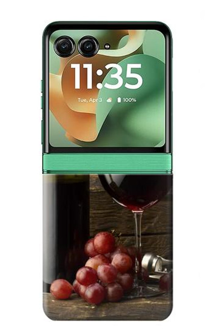 S1316 Grapes Bottle and Glass of Red Wine Case For Motorola Razr 60, Razr 2025