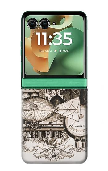 S1681 Steampunk Drawing Case For Motorola Razr 70+,60+, Razr+ (2026, 2025, 2024)