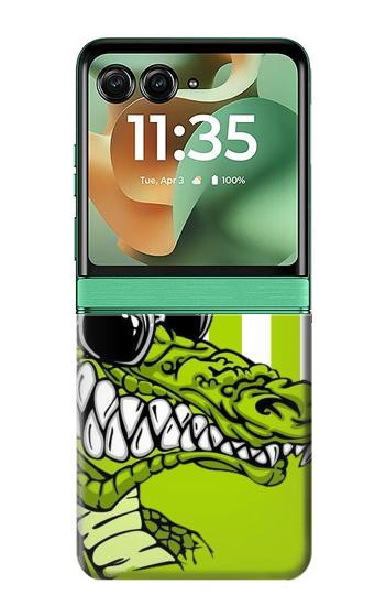 S2323 Funny Green Alligator Crocodile Case For Motorola Razr 70+,60+, Razr+ (2026, 2025, 2024)