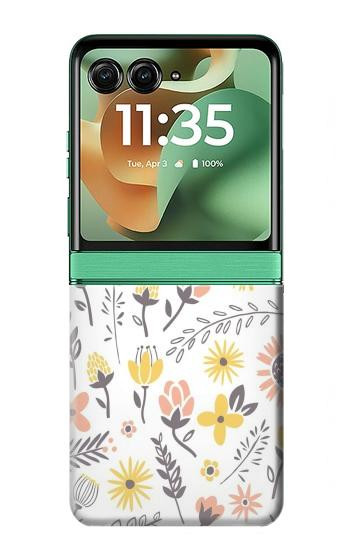 S2354 Pastel Flowers Pattern Case For Motorola Razr 70+,60+, Razr+ (2026, 2025, 2024)