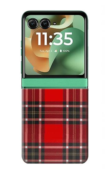 S2374 Tartan Red Pattern Case For Motorola Razr 70+,60+, Razr+ (2026, 2025, 2024)