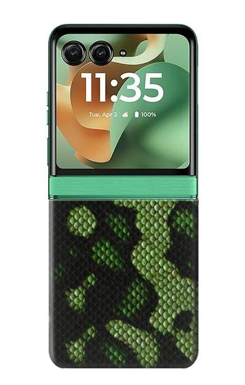 S2877 Green Snake Skin Graphic Printed Case For Motorola Razr 70+,60+, Razr+ (2026, 2025, 2024)